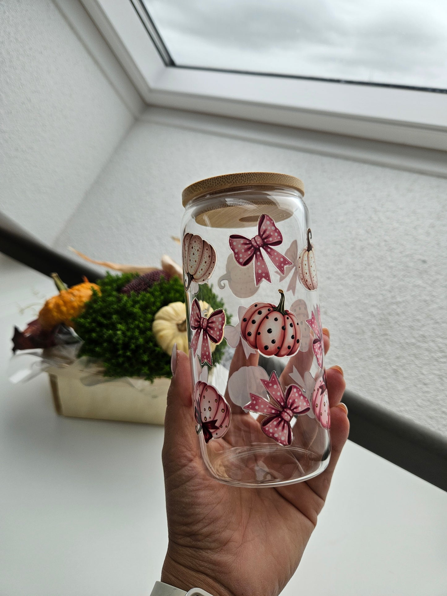Trinkglas im Autumn mit kleine Kürbis - 470ml